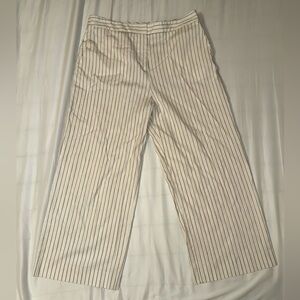 Argent $248 Linen Stretch Striped Wide-Leg Pants Made in Portugal Size 12